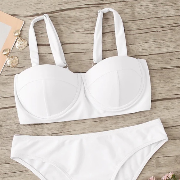Shein Swim Laceup Back Underwired Bikini Top Only Poshmark